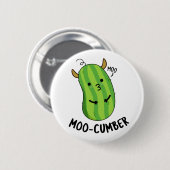 Badge Rond 5 Cm Moo-concombre Funny Veggie Cucumber Pun (Devant & derrière)