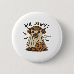 Badge Rond 5 Cm Moo... Je Veux Dire Boo Tôle Vache Fantôme Hallowe