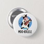 Badge Rond 5 Cm Moo-kulele Funny Ukulele Cow Pun (Devant & derrière)