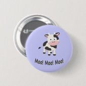 Badge Rond 5 Cm Moo Moo Moo Cute Cartoon Vache (Devant & derrière)