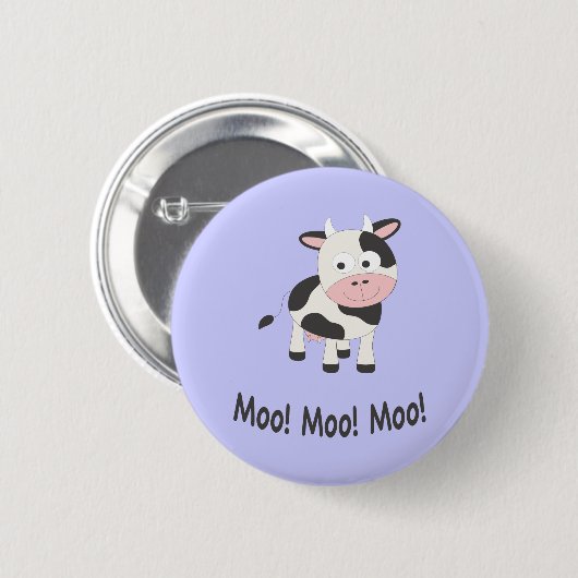 Badge Rond 5 Cm Moo Moo Moo Cute Cartoon Vache (Devant & derrière)