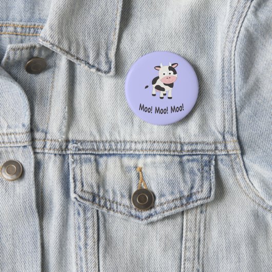 Badge Rond 5 Cm Moo Moo Moo Cute Cartoon Vache (En situation)