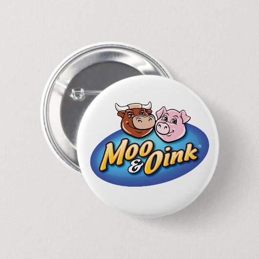 Badge Rond 5 Cm Moo & Oink Fun Button (Devant & derrière)