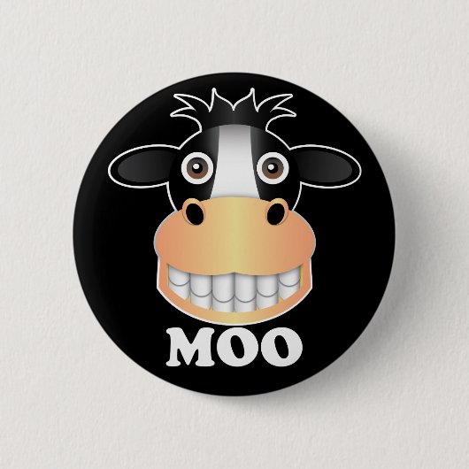 Badge Rond 5 Cm Moo - Standard, Bouton rond De 2¼ Pouce (Devant)