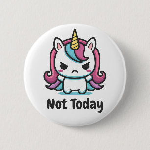 Badge Rond 5 Cm Moody Kawaii Unicorn Texte personnalisé