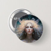 Badge Rond 5 Cm Moon Goddess Imaginaire Art (Devant & derrière)