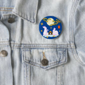 Badge Rond 5 Cm Moon Rabbit Mooncake Osmanthus (En situation)