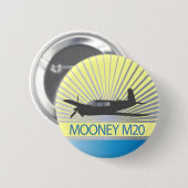 Badge Rond 5 Cm Mooney M20 Aviation (Devant & derrière)