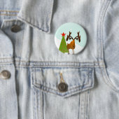 Badge Rond 5 Cm Moose de Noël (En situation)