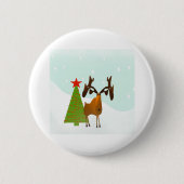 Badge Rond 5 Cm Moose de Noël (Devant)