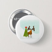 Badge Rond 5 Cm Moose de Noël (Devant & derrière)