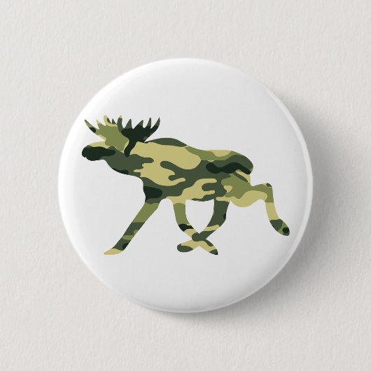 Badge Rond 5 Cm Moose / Elk Woodland Camouflage / Camo (Devant)