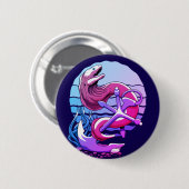 Badge Rond 5 Cm Moray Eel et Ancre (Devant & derrière)