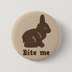 Badge Rond 5 Cm Mordez-moi bouton de lapin de Pâques