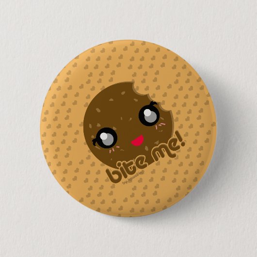 Badge Rond 5 Cm Mordez-moi ! édition de biscuit (Devant)