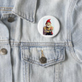 Badge Rond 5 Cm Mordez-moi gnome (En situation)