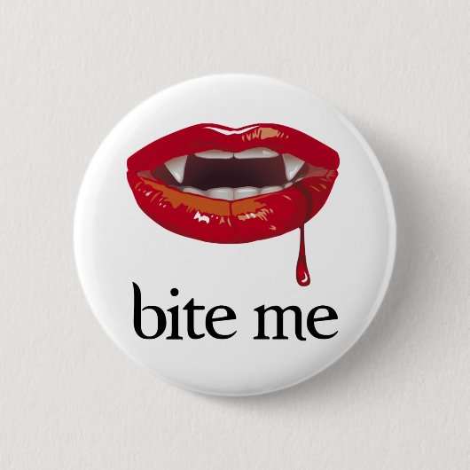 Badge Rond 5 Cm Mordez-moi vampire (Devant)