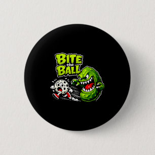 Badge Rond 5 Cm Mordre la balle pickleball sport rétro graphique d