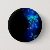 Badge Rond 5 Cm Morpho Butterfly in the Dark Background (Devant)