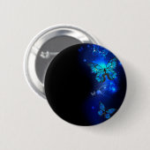 Badge Rond 5 Cm Morpho Butterfly in the Dark Background (Devant & derrière)