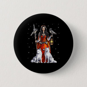 Badge Rond 5 Cm Morrigan Déesse Mythologie Celtique Pagan Deity Of