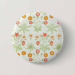 Badge Rond 5 Cm Morris Daisy, Modèle Floral Victorien Classique