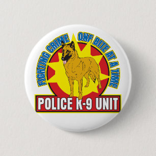 Badge Rond 5 Cm Morsure de Malinois du Belge K9