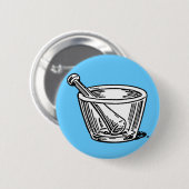 Badge Rond 5 Cm Mortier et pilon (Devant & derrière)
