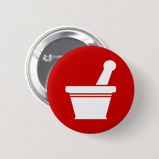 Badge Rond 5 Cm Mortier et pilon (Devant & derrière)
