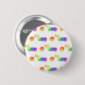 Badge Rond 5 Cm Mortocycle arc-en-ciel (Devant & derrière)
