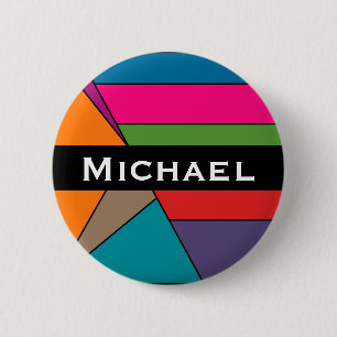 Badge Rond 5 Cm MOSAÏQUE bandes triangles colorés III + vos idées