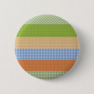 Badge Rond 5 Cm mosaïque de motif transparent coloré, jaune, vert.
