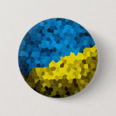Badge Rond 5 Cm Mosaïque du drapeau ukrainien (Devant)