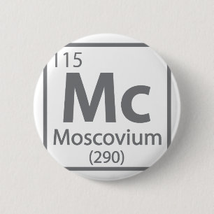 Badge Rond 5 Cm Moscovium - Russian Science Periodic Table