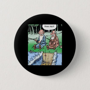 Badge Rond 5 Cm Moses Pose Pêche
