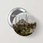 Badge Rond 5 Cm Mosquée Bleue (Devant & derrière)