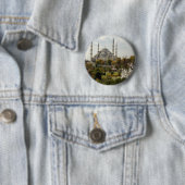 Badge Rond 5 Cm Mosquée Bleue (En situation)