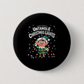 Badge Rond 5 Cm Most Likely To Untangle Christmas Lights Elf (Devant)