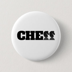 Badge Rond 5 Cm Mot d'échecs Chevaliers Noirs Jeu créatif intellig