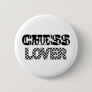 Badge Rond 5 Cm Mot d'échecs Lettres noires Motif de la carte d'am