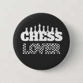 Badge Rond 5 Cm Mot d'échecs Pièces blanches Lover Board Motif (Devant)