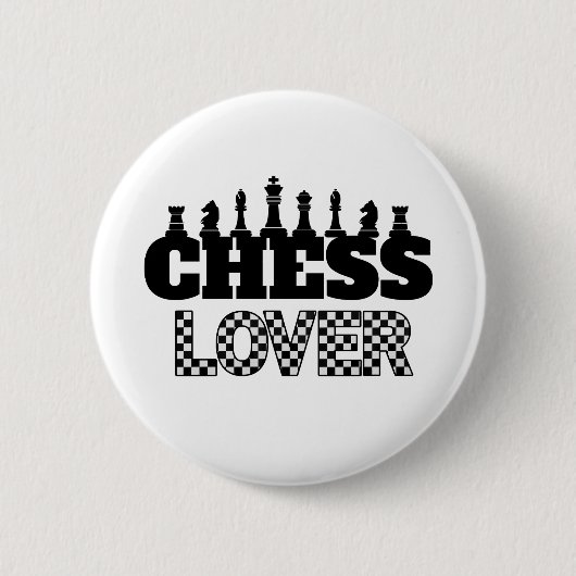 Badge Rond 5 Cm Mot d'échecs Pièces noires Lover Board Design Moti (Devant)