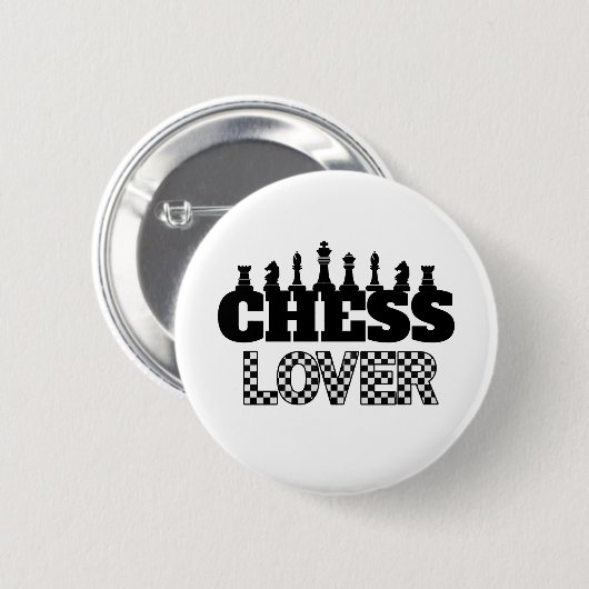 Badge Rond 5 Cm Mot d'échecs Pièces noires Lover Board Design Moti (Devant & derrière)