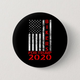 Badge Rond 5 Cm Motards pour Trump 2020 Drapeau Américain Conserva
