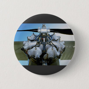 Badge Rond 5 Cm Moteur radial antique avec l'appui vertical