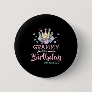 Badge Rond 5 Cm Mother Art   Grammy de la princesse d'anniversaire