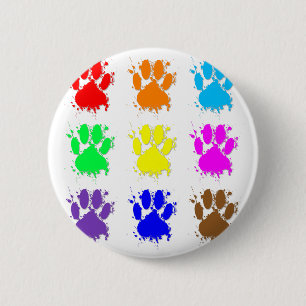Badge Rond 5 Cm Motif à mâchoires pour chien d'encre
