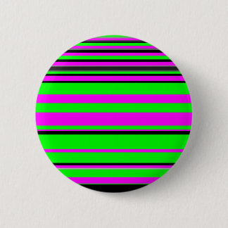 Badge Rond 5 Cm Motif à rayures couleur noir rose chaud