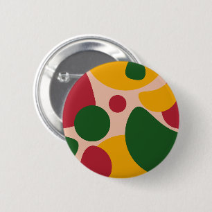 Badge Rond 5 Cm Motif Abstrait Rétro Géométrique Gras 