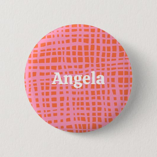 Badge Rond 5 Cm Motif Abstrait Retro Grid personnalisable (Devant)